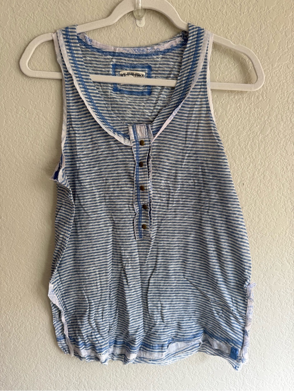 NEW Free People We the Free love language tank Blue